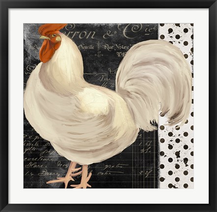 Framed White Rooster Cafe II Print