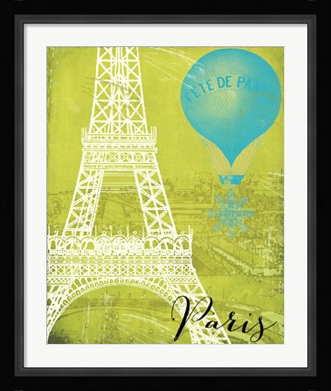 Framed Retro Cities III Print