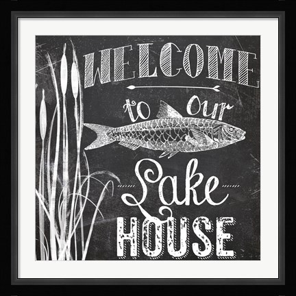Framed Lake House I Print