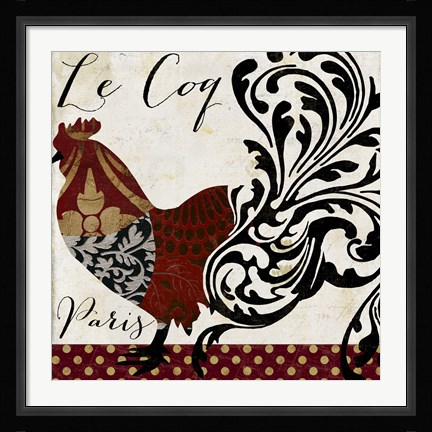 Framed Roosters of Paris I Print