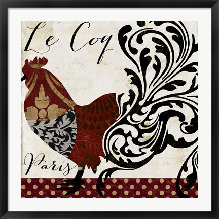 Framed Roosters of Paris I Print