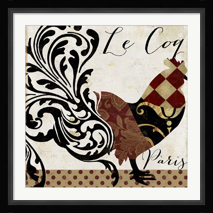 Framed Roosters of Paris II Print