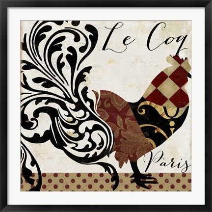 Framed Roosters of Paris II Print