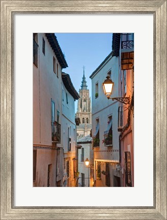 Framed Alleyway and Toledo Cathedral Steeple, Toledo, Spain Print