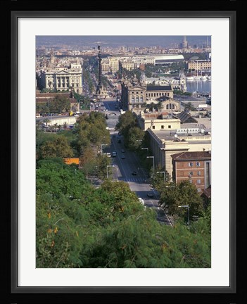 Framed City View, Barcelona, Spain Print