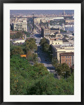 Framed City View, Barcelona, Spain Print