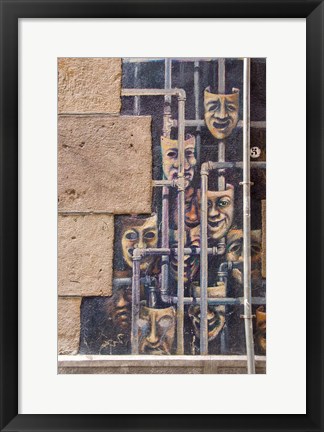 Framed Spain, Bilbao Painted wall, Teatro Arriaga Print