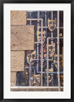 Framed Spain, Bilbao Painted wall, Teatro Arriaga Print