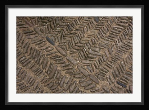Framed Spain, Navarre, Muruzabal, Cobblestone Pattern Print