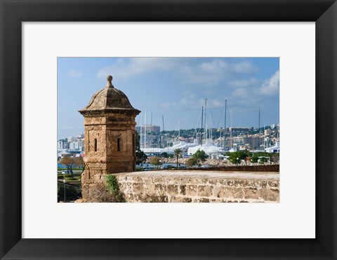 Framed City ramparts, Palma de Mallorca, Majorca, Balearic Islands, Spain Print