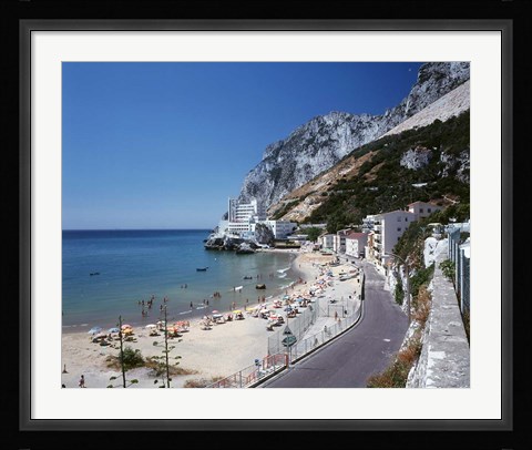 Framed Catalan Bay, Gibraltar, Spain Print