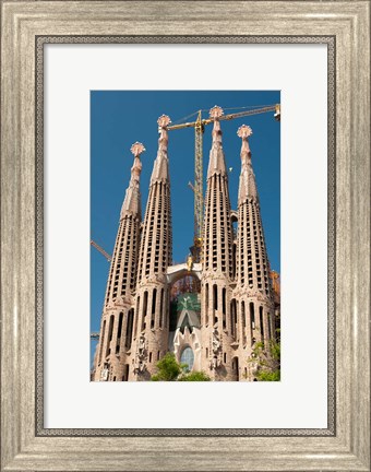 Framed La Sagrada Familia by Antoni Gaudi, Barcelona, Spain Print