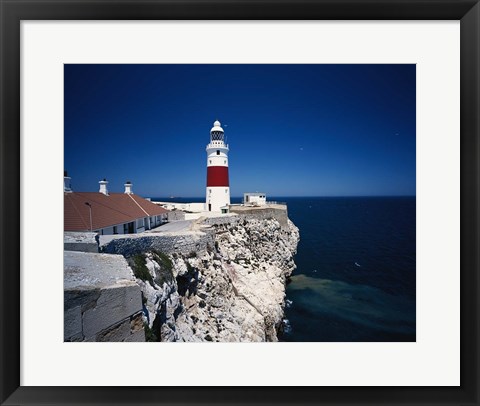 Framed Lighthouse, Europa Point, Gibraltar, Spain Print