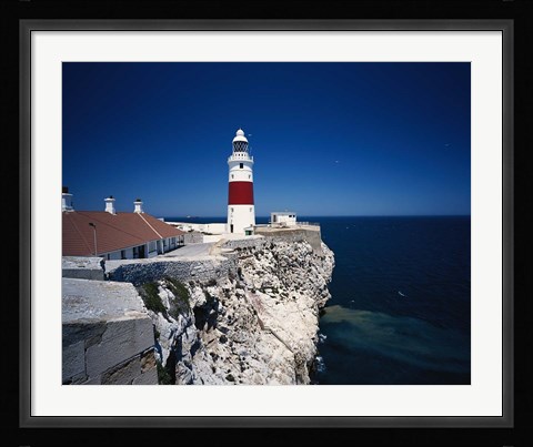 Framed Lighthouse, Europa Point, Gibraltar, Spain Print