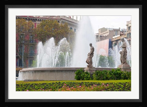 Framed Placa de Catalunya, Barcelona, Spain Print