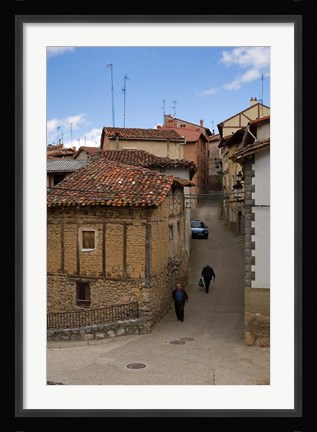 Framed Narrow street, Anguiano, La Rioja, Spain Print