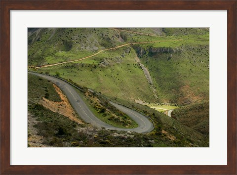 Framed Sierra de Camero Nuevo Mountains, Brieva de Cameros, La Rioja, Spain Print