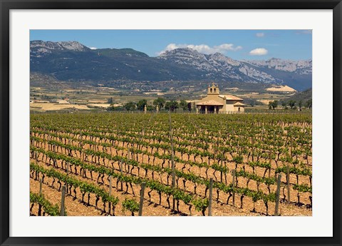Framed Small church next to the Wine Culture Museum, Briones village, La Rioja, Spain Print