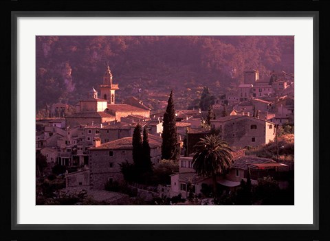 Framed View of Town and Cartuja de Valledemossa, Mallorca, Balearics, Spain Print