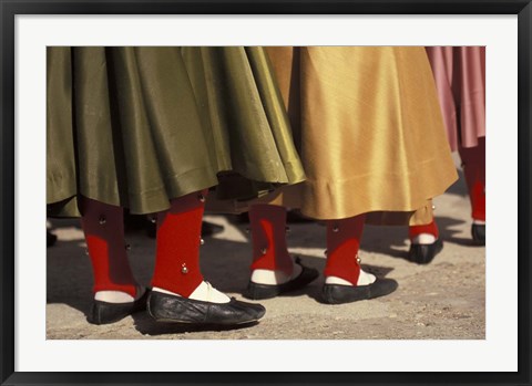 Framed Children's Dance Group at Poble Espanyol, Montjuic, Barcelona, Spain Print