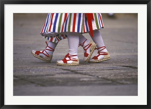 Framed Children's Dance Group at Poble Espanyol, Montjuic, Barcelona, Spain Print