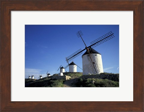 Framed Windmills, Consuegra, La Mancha, Spain Print