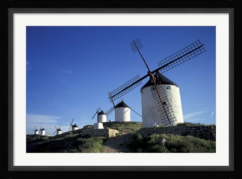 Framed Windmills, Consuegra, La Mancha, Spain Print