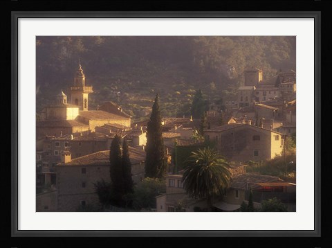 Framed View of Town and Cartuja de Valledemossa, Mallorca, Balearics, Spain Print