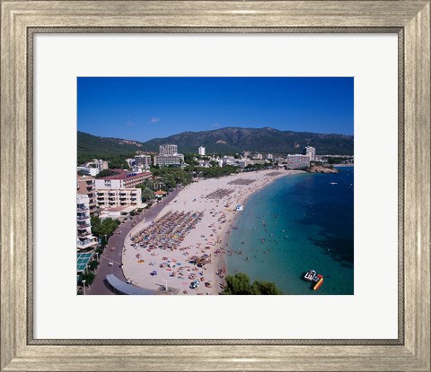 Framed Palma Nova Beach, Majorca, Balearics, Spain Print