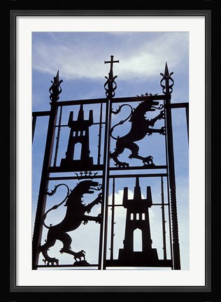 Framed Decorative Wrought-Iron Gate of Alcazar, Cordoba, Spain Print