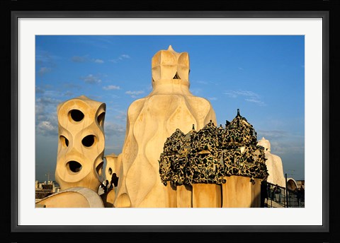 Framed Antonio Gaudi's La Pedrera, Casa Mila, Barcelona, Spain Print