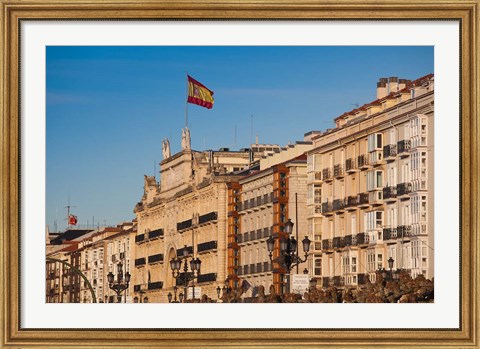 Framed Waterfront Buildings, Santander, Spain Print