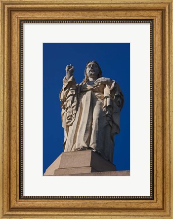 Framed Christ Atop Castilla Santa Cruz de la Mota, San Sebastian, Spain Print