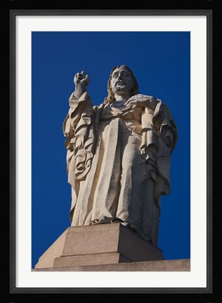 Framed Christ Atop Castilla Santa Cruz de la Mota, San Sebastian, Spain Print