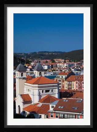 Framed Town View, Ribadesella, Spain Print