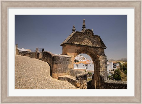Framed Spain, Andalusia, Malaga Province, Ronda Stone Archway Print
