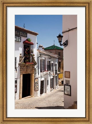 Framed Spain, Andalusia, Cadiz, Arcos De la Fontera Typical Street View Print