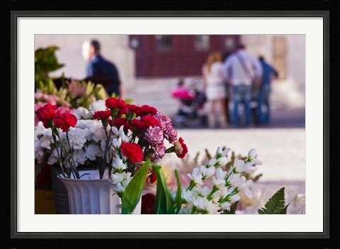 Framed Spain, Cadiz, Plaza de Topete Flower Market Print
