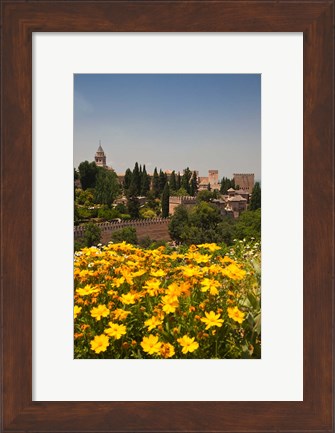 Framed Spain, Granada The Generalife gardens, Alhambra grounds Print