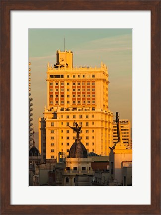 Framed Spain, Madrid, Gran Via and Edificio Espana Print