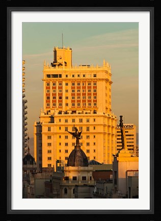 Framed Spain, Madrid, Gran Via and Edificio Espana Print