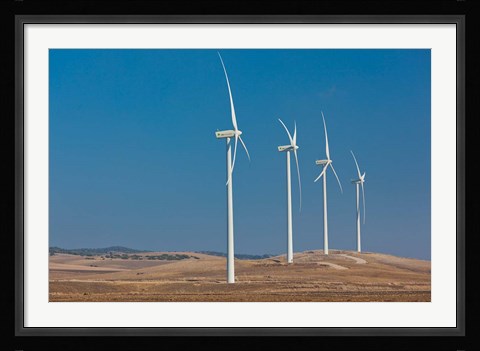 Framed Spain, Vejer de la Frontera area, Modern Windmills Print
