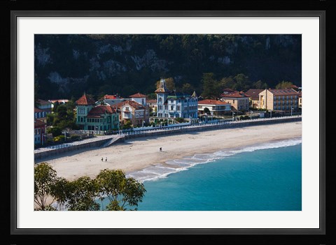 Framed Vacation Homes By Playa de Santa Marina, Ribadesella, Spain Print