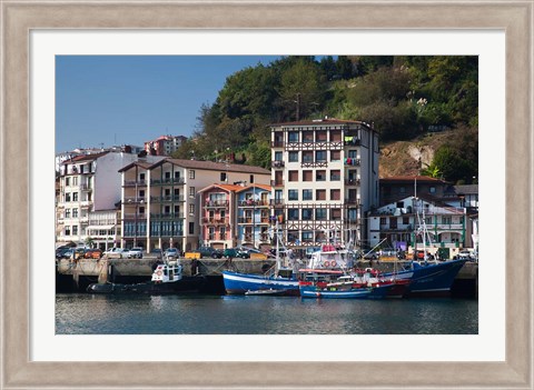 Framed Commercial Fishing Port, Village of Pasai San Pedro, Spain Print