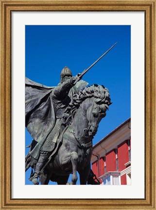 Framed El Cid Statue, Burgos, Spain Print