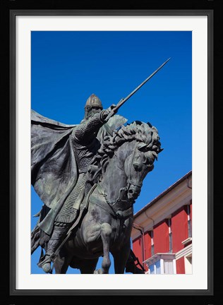 Framed El Cid Statue, Burgos, Spain Print