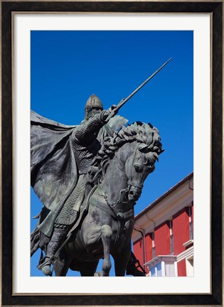 Framed El Cid Statue, Burgos, Spain Print