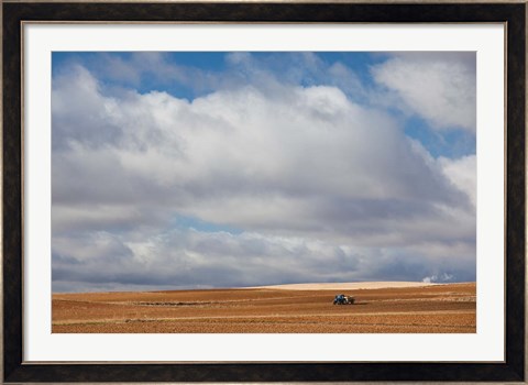 Framed Farm Field In Autumn, Benavente, Spain Print