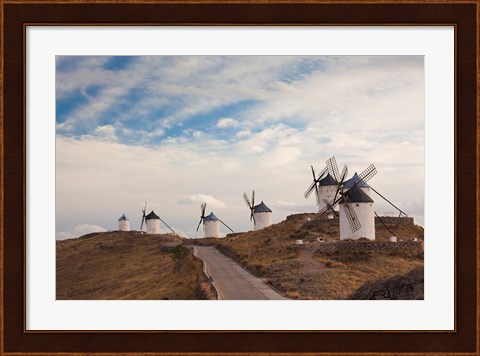Framed La Mancha Windmills, Consuegra, Castile-La Mancha Region, Spain Print