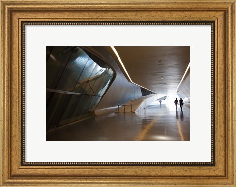 Framed Pavilion Bridge, Zaragoza, Spain Print